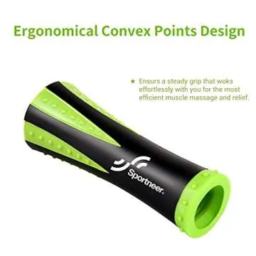 Sportneer Muscle Roller Stick - Massage Stick for Athletes - Reducing Soreness and Muscle Strain, Soothing Legs Cramps - Physical Therapy & Body Recovery - Black Green