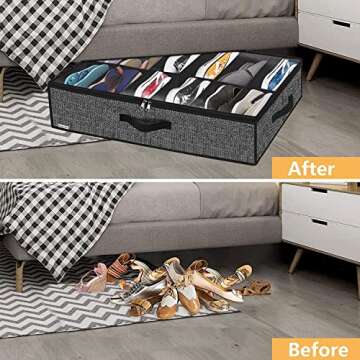Onlyeasy Under Bed Shoe Storage Organizer - Set of 2