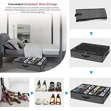 Onlyeasy Under Bed Shoe Storage Organizer - Set of 2