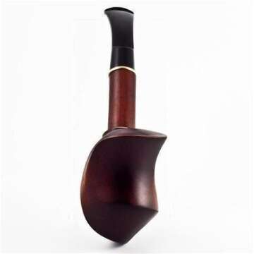 Elegant Handmade Pear 7.1" Smoking Pipe with Brass Ring
