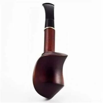 Elegant Handmade Pear 7.1" Smoking Pipe with Brass Ring