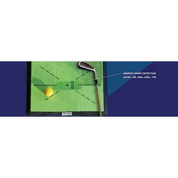 Golf Mat - Premium Golf Training Mat for Swing Detection with 2 Replacement Velvet Golf Practice Mats & 3 PU Golf Balls - Golf Swing Tracker mat for Golf Training aid and Divot Board...