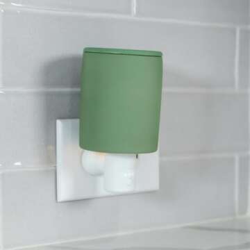 Happy Wax Sage Outlet Timer Warmer for Scented Wax - Compact Ceramic Wall Plug in Wax Melt Warmer w/...