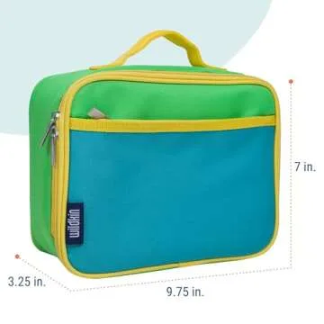 Wildkin Kids Insulated Lunch Box – Durable and Reusable for School & Travel - Monster Green