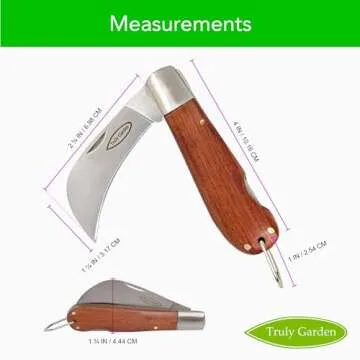 Folding Garden Knife. This Hawkbill Blade is Curved Making it Great for Hundreds of Uses. Not Just a Great Gift for a Gardener.