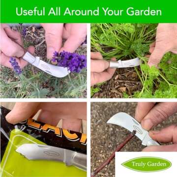 Folding Garden Knife. This Hawkbill Blade is Curved Making it Great for Hundreds of Uses. Not Just a Great Gift for a Gardener.