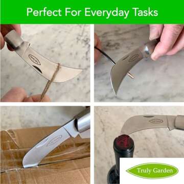 Folding Garden Knife. This Hawkbill Blade is Curved Making it Great for Hundreds of Uses. Not Just a Great Gift for a Gardener.