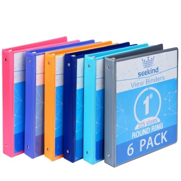 Colorful 1 Inch 3 Ring Binders Set for School and Office