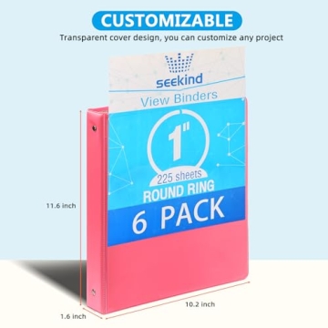 Colorful 1 Inch 3 Ring Binders Set for School and Office