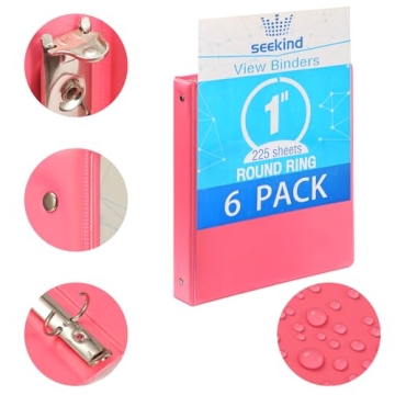 Colorful 1 Inch 3 Ring Binders Set for School and Office