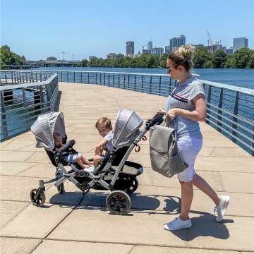 Lightweight Double Umbrella Stroller in Grey