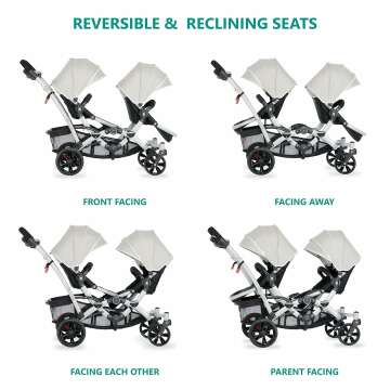 Lightweight Double Umbrella Stroller in Grey