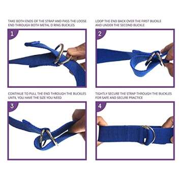 Uheng 5-Pack Yoga Exercise Adjustable Straps 8Ft OR 10Ft with Durable D-Ring for Pilates & Gym Workouts Yoga Fitness | Hold Poses, Stretch, Improve Flexibility & Maintain Balance