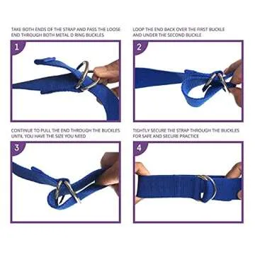 Uheng 5-Pack Yoga Exercise Adjustable Straps 8Ft OR 10Ft with Durable D-Ring for Pilates & Gym Workouts Yoga Fitness | Hold Poses, Stretch, Improve Flexibility & Maintain Balance