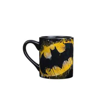 Silver Buffalo Paint Logo Ceramic Mug, 14 Ounces, 14 oz DC Comics Batman Splatter