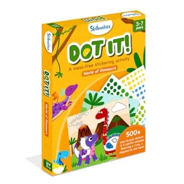 Skillmatics Art Activity - Dot It Dinosaurs, No Mess Sticker Art for Kids, Craft Kits, DIY Activity, Gifts for Boys & Girls Ages 3, 4, 5, 6, 7, Travel Toys for Toddlers