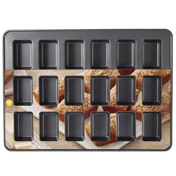 Wilton Perfect Results Premium Non-Stick Bakeware Mini Loaf Pan, 18-Cavity