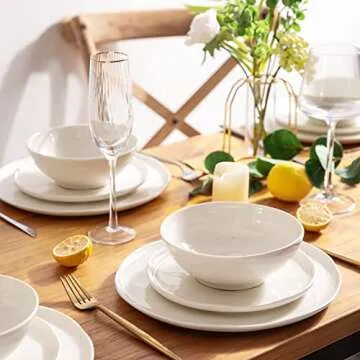 Elegant LERATIO Dinner Plates Set of 6 - Microwave & Dishwasher Safe