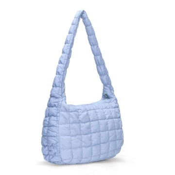 Quilted Tote Bag for Women Puffer Bag Quilted Bag Lightweight Puffy Tote Bag Quilted Padding Shoulde...