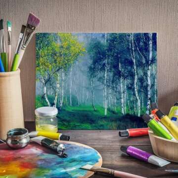 FIXSMITH Canvas Boards for Painting 8x10 Inch, Super Value 12 Pack White Blank Canvas Panels, 100% Cotton Primed, Painting Art Supplies for Professionals, Hobby Painters, Students & Kids