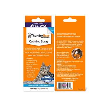 ThunderEase Cat Calming Pheromone Spray | Powered by FELIWAY | Reduce Anxiety During Travel, Vet Visits and Boarding
