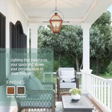 Quoizel Rue De Royal Charleston Outdoor Hanging Lantern, 24 Inch 2-Light Aged Copper Vintage Ceiling Light, French Country Chandelier, Max Hanging Height 125", Outside Lights for Patio or Porch