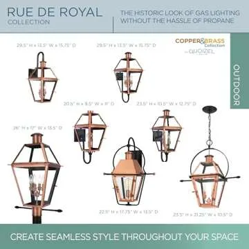 Quoizel Rue De Royal Charleston Outdoor Hanging Lantern, 24 Inch 2-Light Aged Copper Vintage Ceiling Light, French Country Chandelier, Max Hanging Height 125", Outside Lights for Patio or Porch