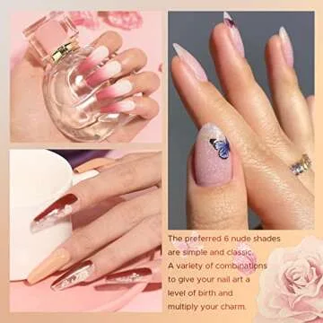 MEFA Gel Nail Polish Set 6 Colors Nude Gel Polish White Neutral Brown Ivory Pearl Skin Tone Soak-Off Gel Kit All Seasons Nail Art Manicure Kit Decoration Kit DIY Home Gifts For Girls/Women