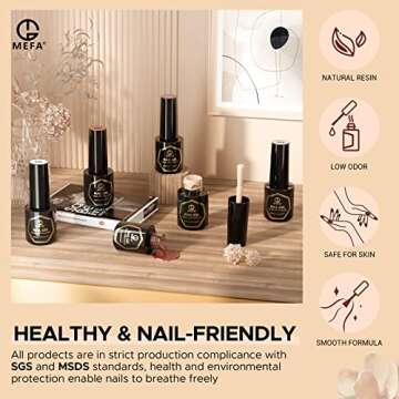 MEFA Gel Nail Polish Set 6 Colors Nude Gel Polish White Neutral Brown Ivory Pearl Skin Tone Soak-Off Gel Kit All Seasons Nail Art Manicure Kit Decoration Kit DIY Home Gifts For Girls/Women