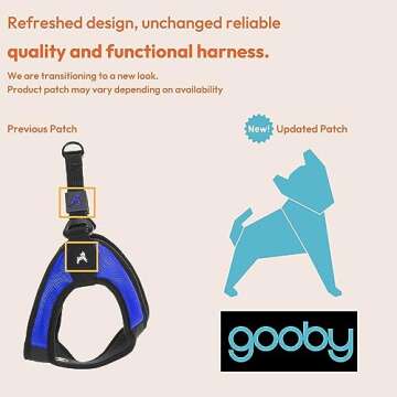 Gooby Escape Free Easy Fit Harness - Blue, X-Small - No Pull Step-in Patented Small Dog Harness with Quick Release Buckle - Perfect On The Go No Pull Harness for Small Dogs or Medium Dog Harness