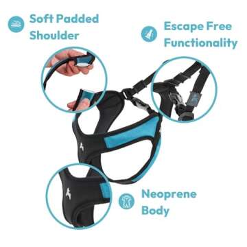 Gooby Escape Free Easy Fit Harness - Blue, X-Small - No Pull Step-in Patented Small Dog Harness with Quick Release Buckle - Perfect On The Go No Pull Harness for Small Dogs or Medium Dog Harness