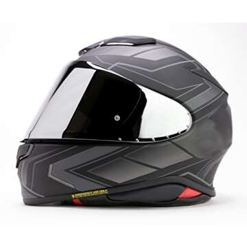 The Helmet Shop RF-1400 Visor - CWR-F2 NXR 2 Z8 Pinlock Ready RF 1400 Visor Made from Shatter & Scratch Resistant Polycarbonate, Blocks 99% UVA/UVB, Fits Like OEM (Chrome Silver Mirror)