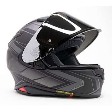 The Helmet Shop RF-1400 Visor - CWR-F2 NXR 2 Z8 Pinlock Ready RF 1400 Visor Made from Shatter & Scratch Resistant Polycarbonate, Blocks 99% UVA/UVB, Fits Like OEM (Chrome Silver Mirror)