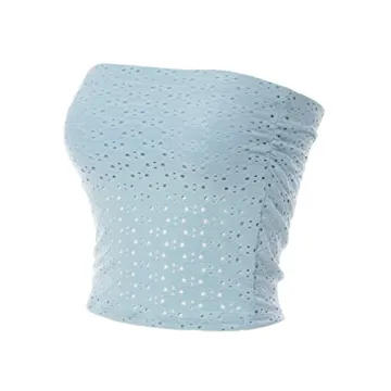MixMatchy Women's Eyelet Lace Tube Top Perfect for Summer