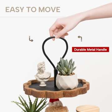 GENMOUS 2 Tier Scalloped Tray Stand for Kitchen Decor