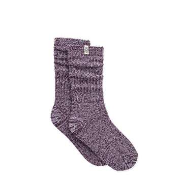 UGG Women's Rib Knit Slouchy Crew Sock, Port, O/S