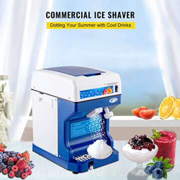 VEVOR 110V Electric Shaved Ice Machine 250W Snow Cone Maker Tabletop w/Adjustable Ice Texture, Ice S...