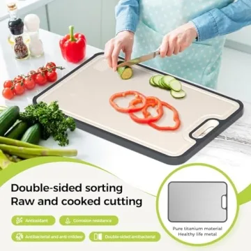 Premium Titanium Cutting Board - Double-Sided 2-in-1 Kitchen Essential