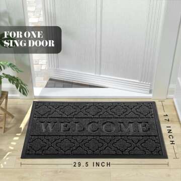 Yimobra Welcome Mat Outdoor Indoor, 29.5x17 All-Season Waterproof Front Door Mat, All-Weather Heavy ...