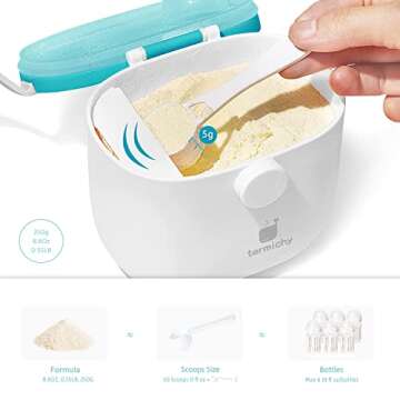 Termichy Baby Formula Dispenser, Portable Formula Dispenser Container with Scoop and Carry Handle for Travel Outdoor Activities for Baby Infant, 500ml