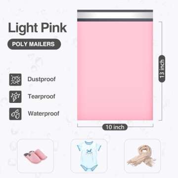 UCGOU Poly Mailers 10x13 Inch Light Pink 200 Pack Shipping Bags #4 Strong Mailing Envelopes Boutique...