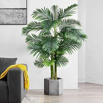 2 Pack Artificial Areca Palm Tree Plant - 6 Feet Faux Palm for Home, Office
