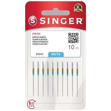 SINGER 10-Pack Stretch 2045 Sewing Machine Needles - Size 90/14