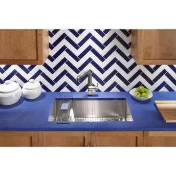 KOHLER K-5285-NA Strive 32 X 18-1/4 X 9-5/16-Inch Under-Mount Single Bowl Kitchen Sink with Basin Ra...
