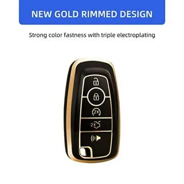 OFFCURVE Key Fob Cover for Ford, Premium TPU Case