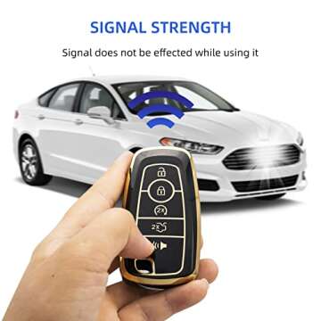 OFFCURVE Key Fob Cover for Ford, Premium TPU Case