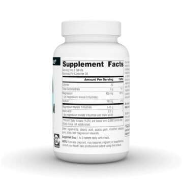 Source Naturals Magnesium Malate, Supports Muscles and Energy*, 3,750 MG per Serving - 90 Tablets