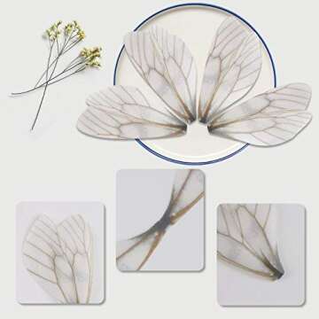 SANNIX 70/100 Pieces Dragonfly Wing Charms Wizard Party Chocolate Decoration Wings for Flying Keys DIY Earrings Pendant Home Decoration