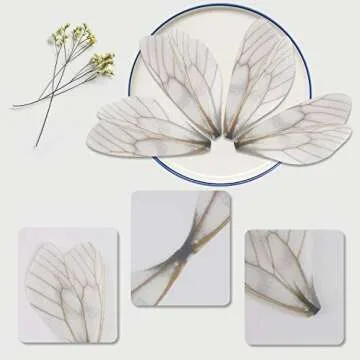 SANNIX 70/100 Pieces Dragonfly Wing Charms Wizard Party Chocolate Decoration Wings for Flying Keys DIY Earrings Pendant Home Decoration