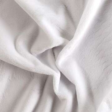 Shannon Minky Solid Cuddle 3 Snow White, Fabric by the Yard